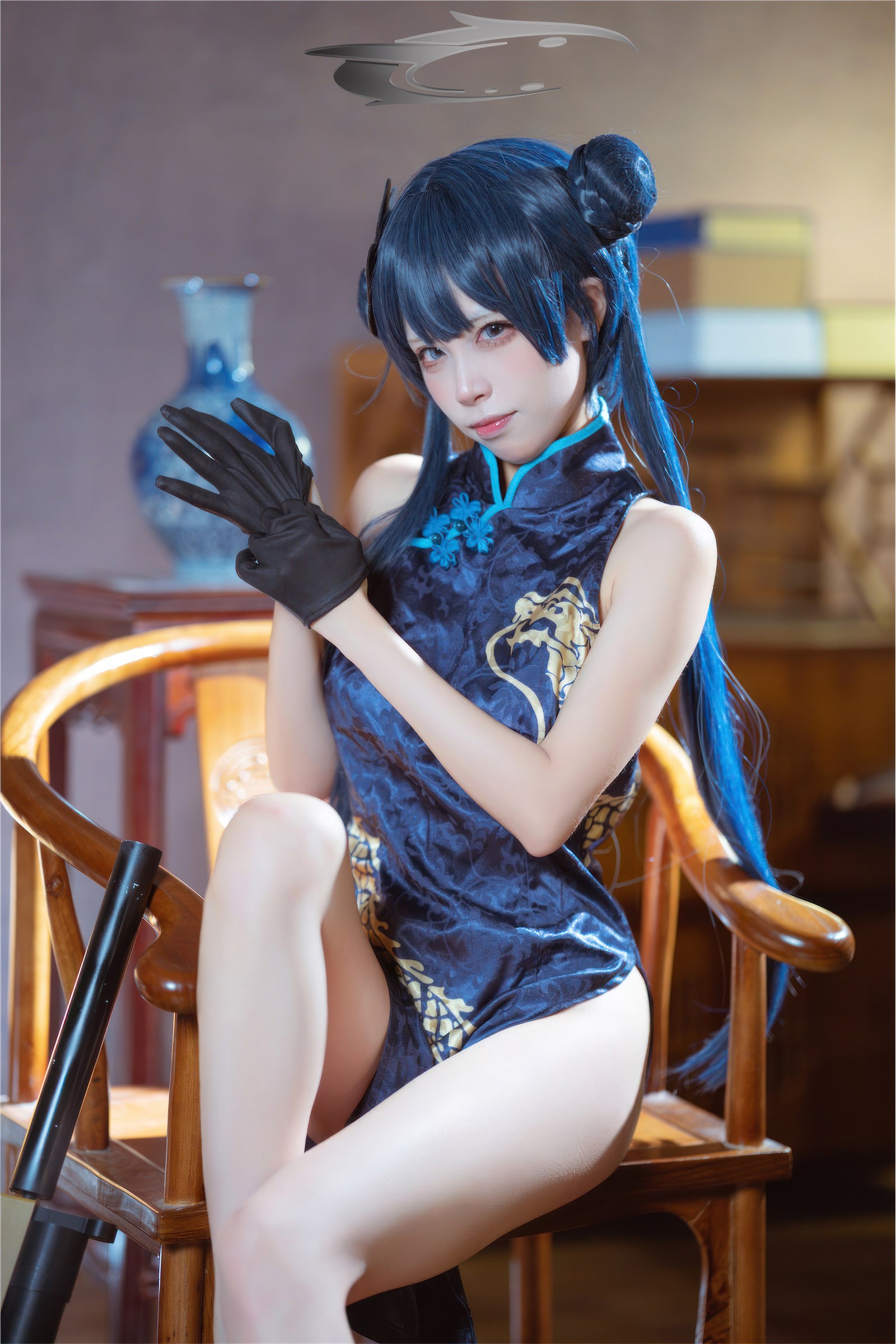 Is it the Three Worlds - NO.031 Blue Archival Concubine Saki Qipao(42)